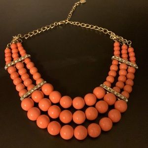 Orange pearled lucid necklace